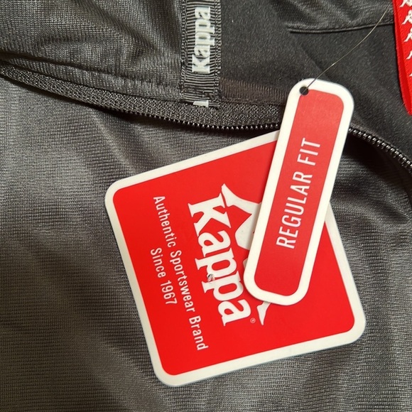 NWT! KAPPA mem's size L black with white egisto zippered track jacket with logo - Picture 8 of 11